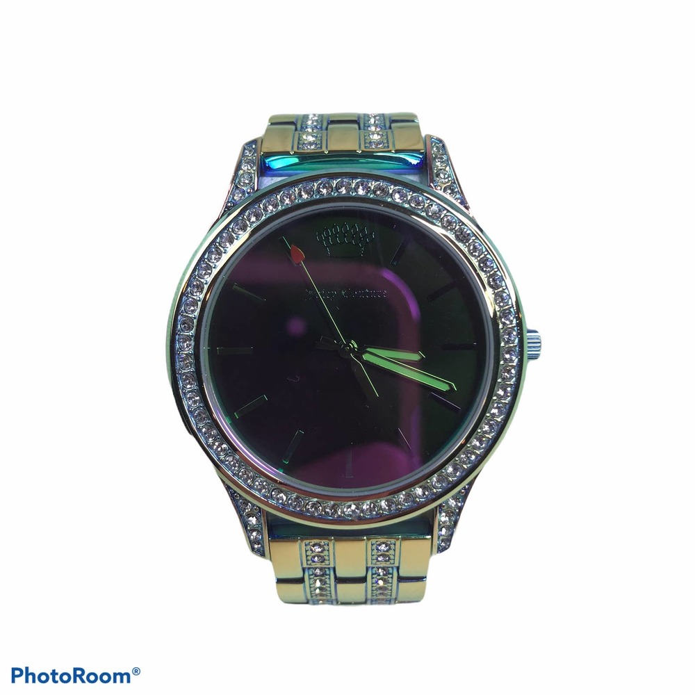 Juicy Couture Iridescent Purple and Gold Crystal-Accented Women's Watch